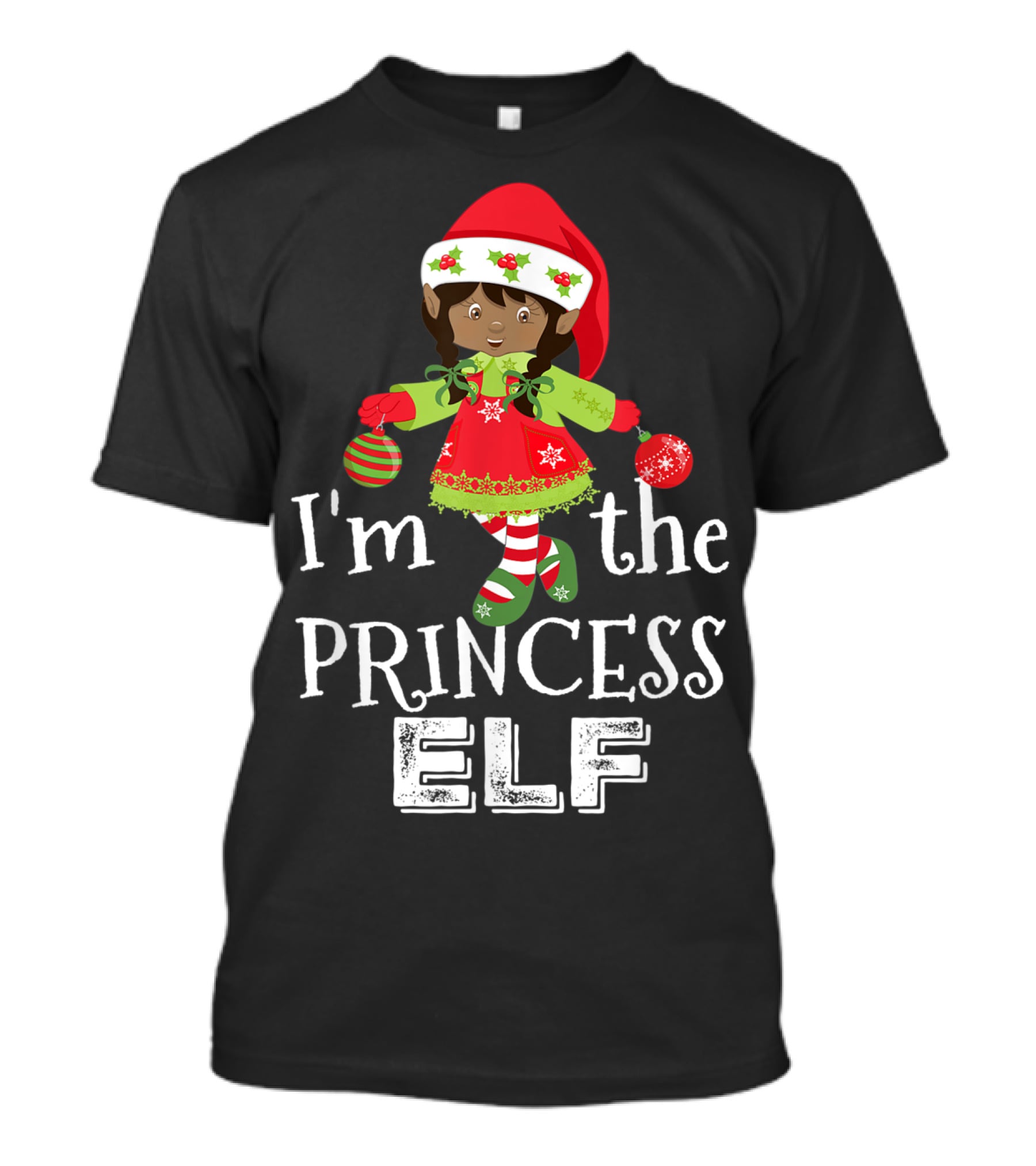 I'm The Princess Elf African American Holiday Festive Cheer T-Shirt