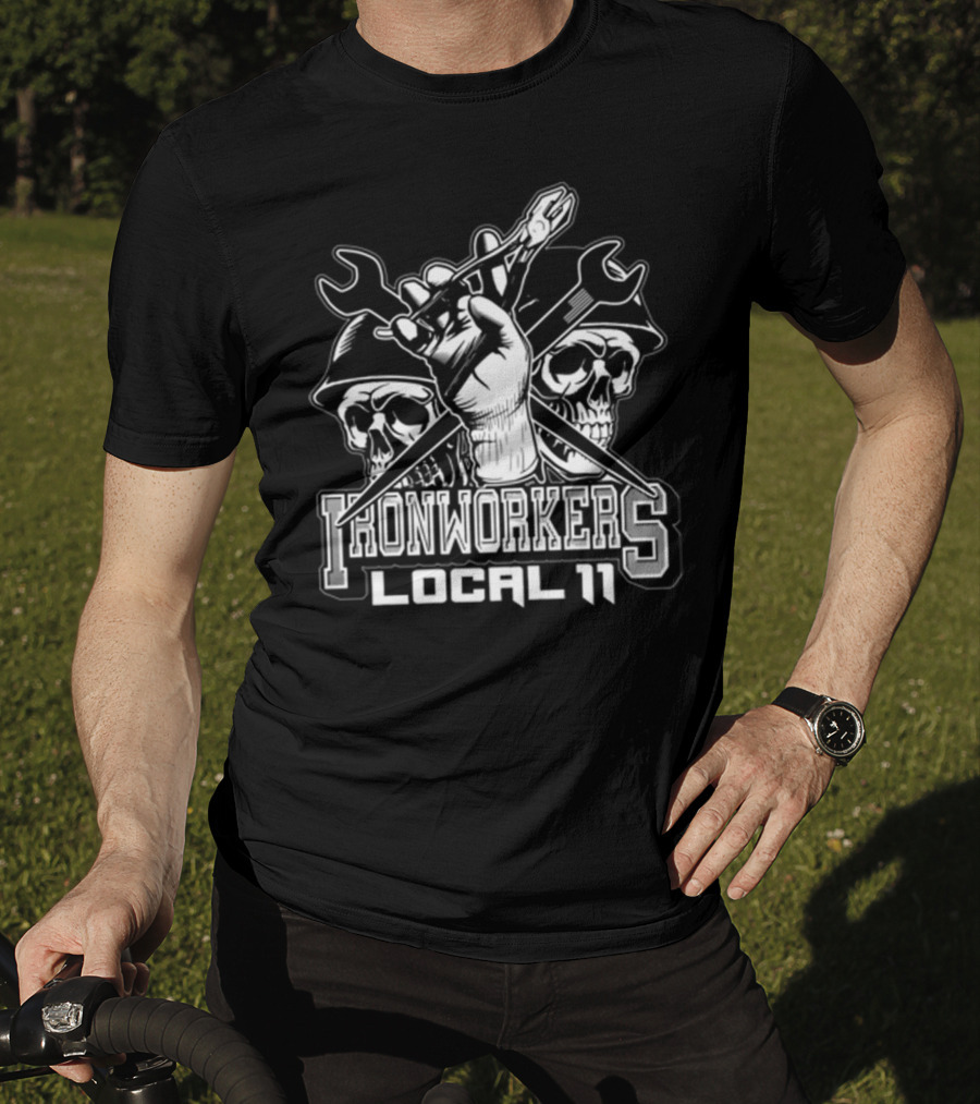 Ironworker Local 11 Newark NJ Skull Spud Ironworkers Local 11 T-Shirt
