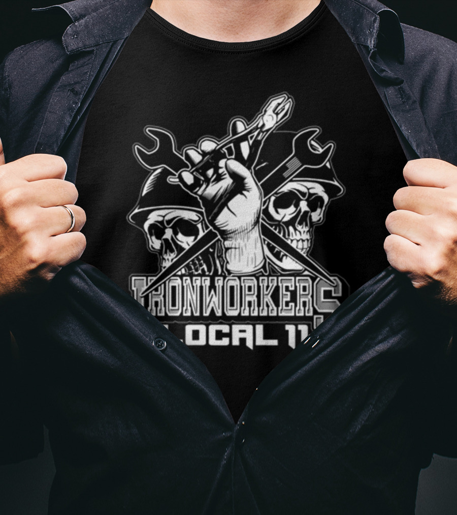 Ironworker Local 11 Newark NJ Skull Spud Ironworkers Local 11 T-Shirt