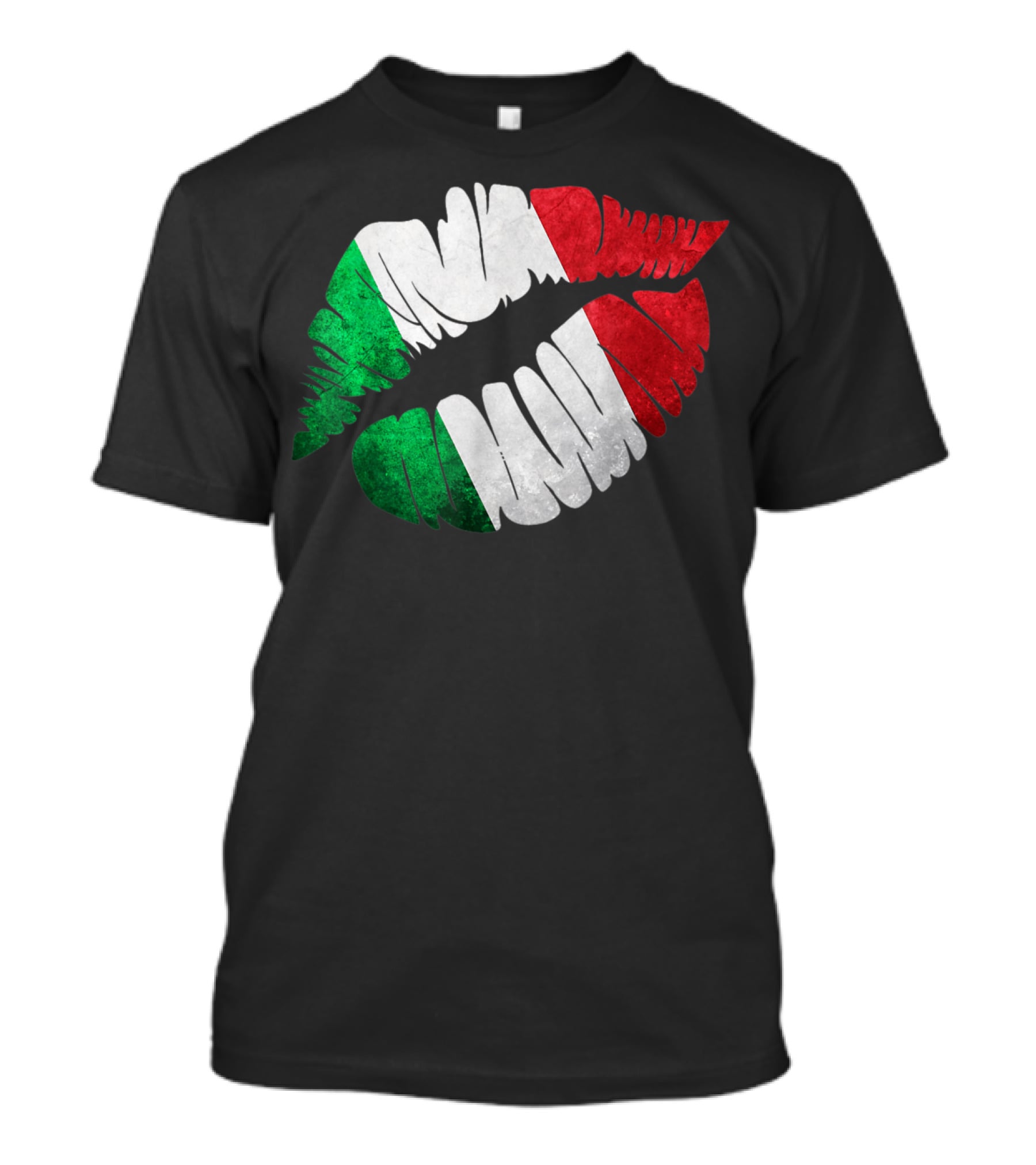 Italy Flag Distressed Patriotic Kiss T-Shirt