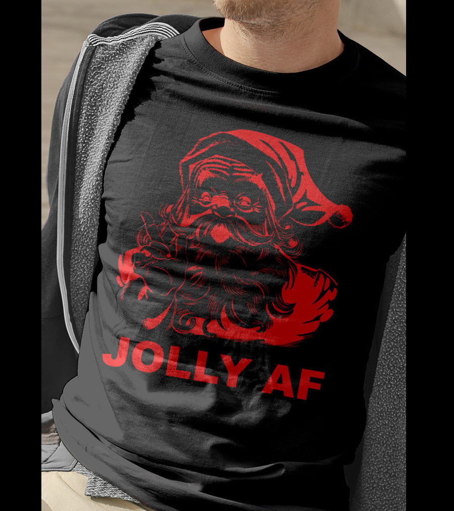 Jolly AF Funny Christmas Santa T-Shirt