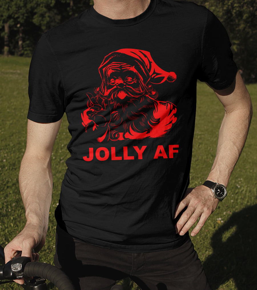 Jolly AF Funny Christmas Santa T-Shirt