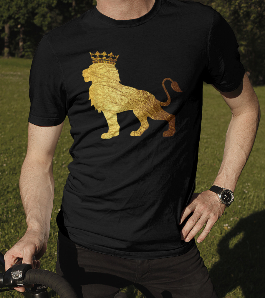 King Of The Jungle Lion With Golden Crown T-Shirt