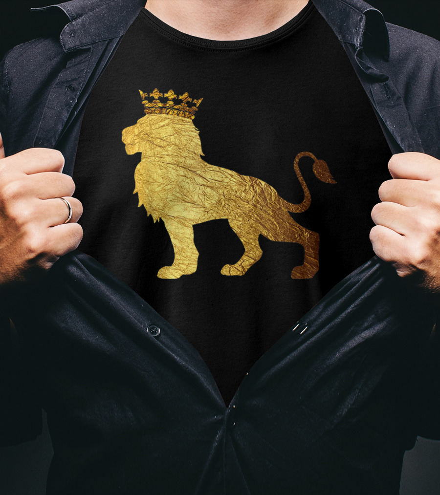 King Of The Jungle Lion With Golden Crown T-Shirt