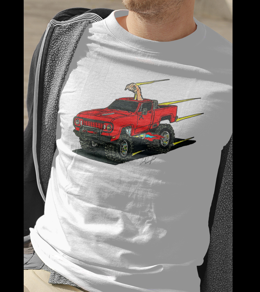 Kurt's Old Truck Red Off-Road Adventure With Arm Out The Window T-Shirt