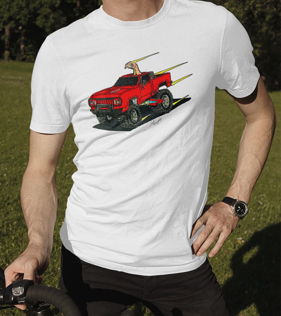 Kurt's Old Truck Red Off-Road Adventure With Arm Out The Window T-Shirt