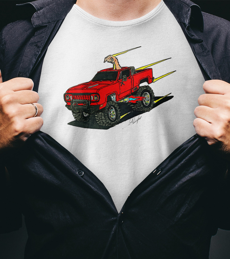 Kurt's Old Truck Red Off-Road Adventure With Arm Out The Window T-Shirt