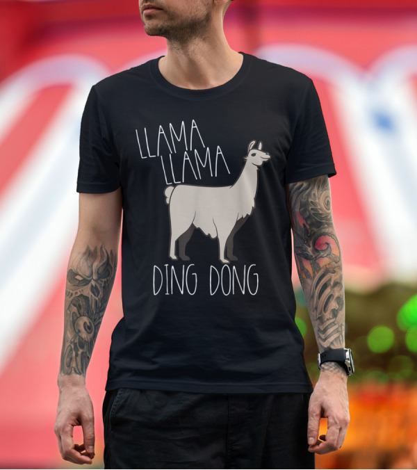 Premium T-Shirt: Llama Llama Ding Dong Funny Alpaca T-Shirt Llama Llama Ding Dong Funny Alpaca T-Shirt