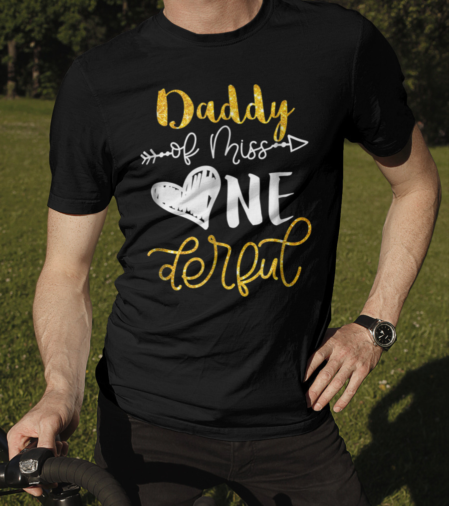 Daddy Of Miss Onederful Cute Dad 1st Birthday T-Shirt