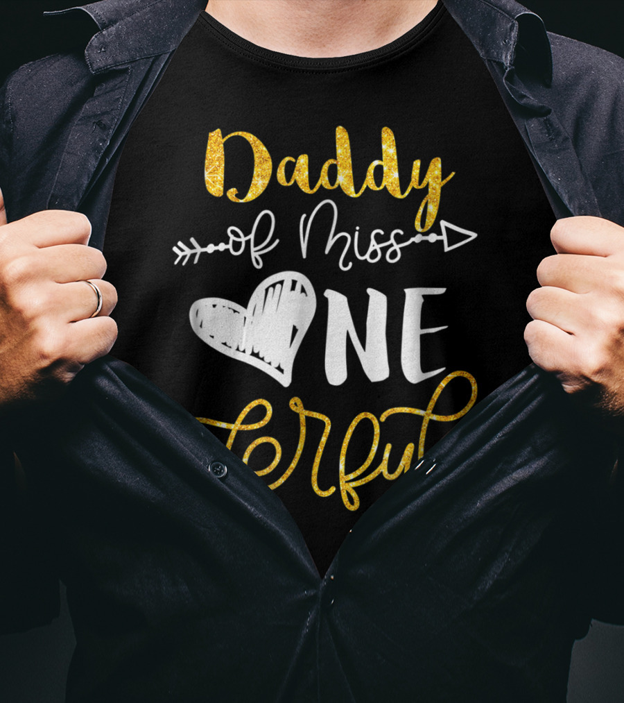 Daddy Of Miss Onederful Cute Dad 1st Birthday T-Shirt