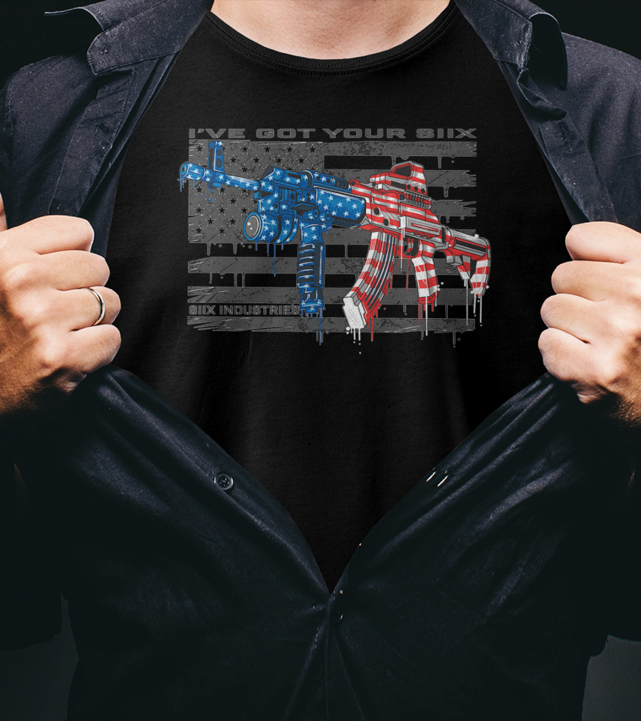 I've Got Your Six Industries American Flag Rifle T-Shirt
