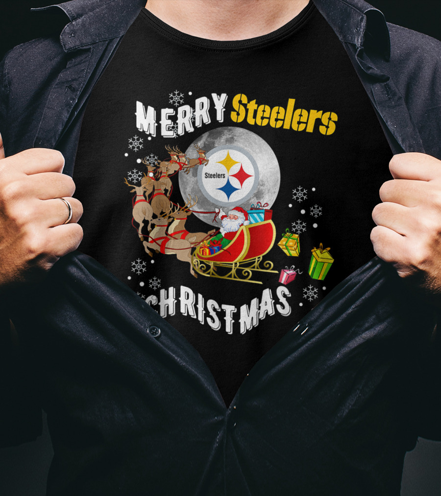 Merry Steelers Christmas Football Pittsburghsler Fan T-Shirt