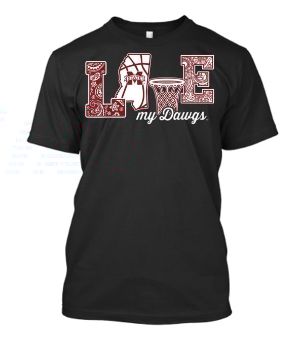 Mississippi State Love My Dawgs Basketball T-Shirt