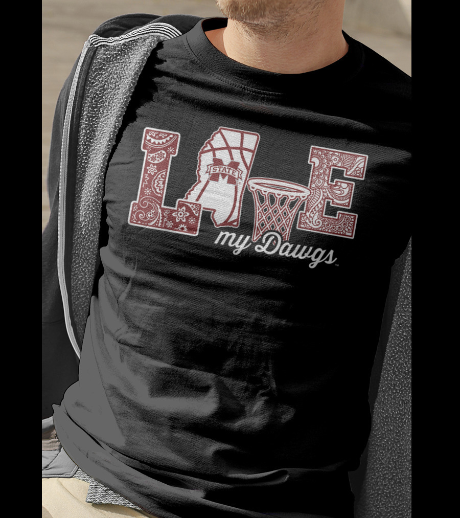 Mississippi State Love My Dawgs Basketball T-Shirt