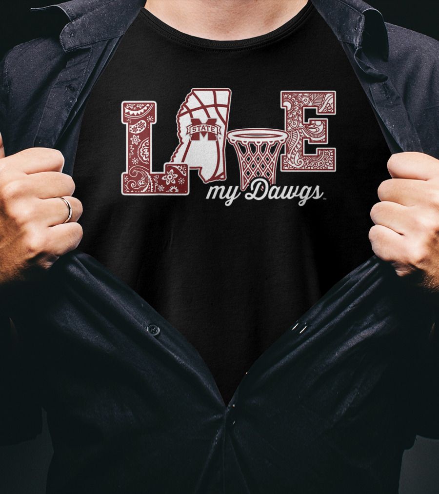 Mississippi State Love My Dawgs Basketball T-Shirt