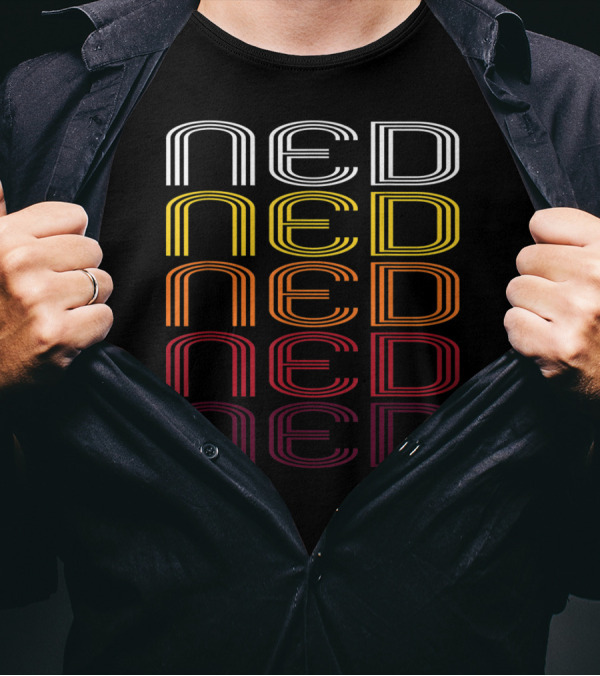 Ned Multicolor Gradient Wordmark T-Shirt