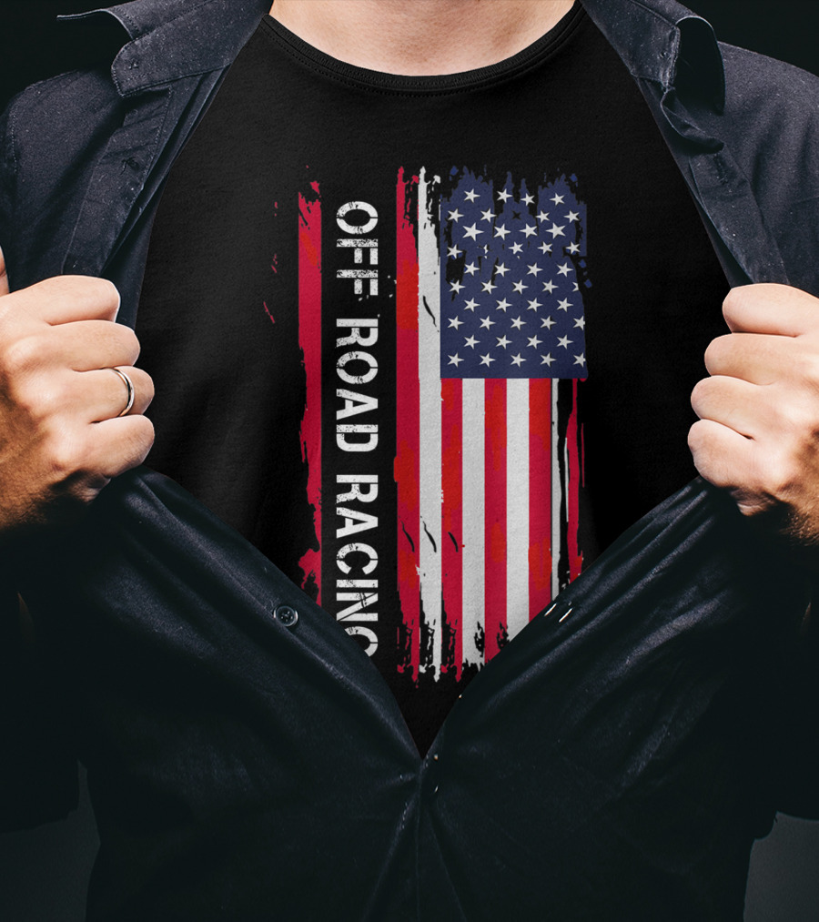 Off Road Racing American Flag T-Shirt