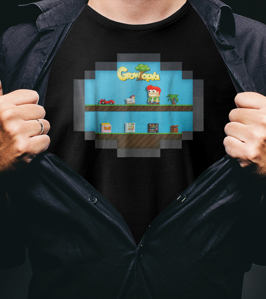 Growtopia Merchandise Into The Game Pixel Art Character And Icons T-Shirt
