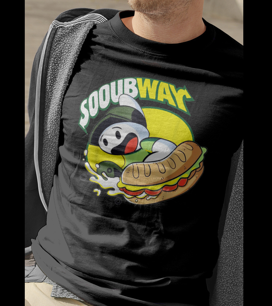 SOOUBWAY Funny Odd Ghost Sandwich Burst T-Shirt