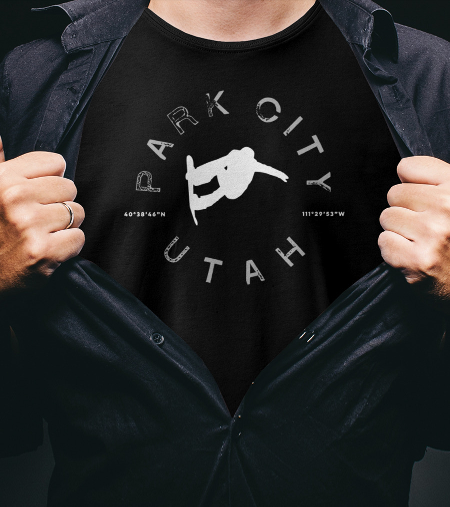 Park City Utah Snowboarding Coordinates T-Shirt