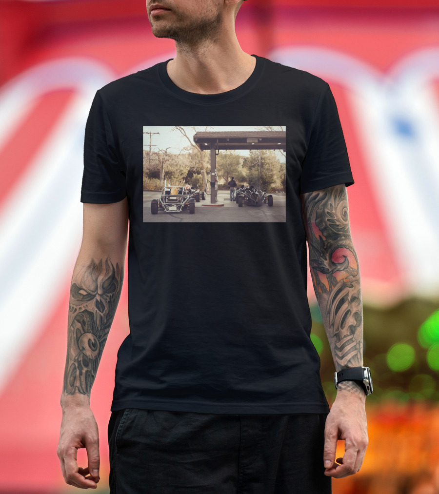 Race Car Pit Stop Fueling Moment at Outdoor Station T-Shirt