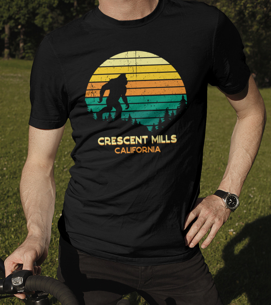 Crescent Mills California Bigfoot Retro Bayou Sunset T-Shirt