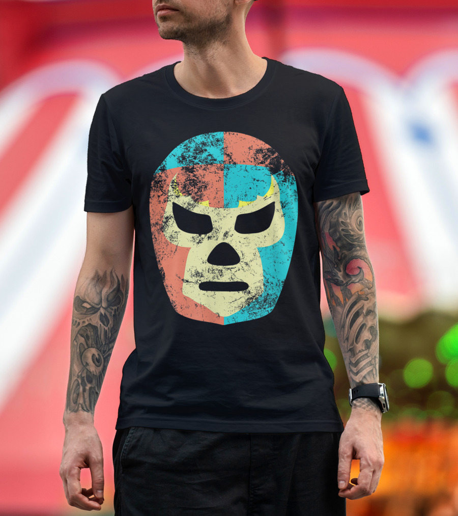 Retro Mexican Lucha Libre Wrestling Mask T-Shirt