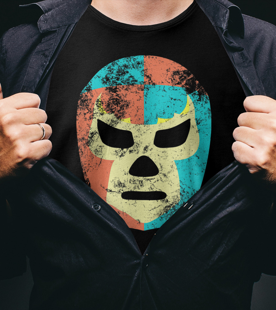 Retro Mexican Lucha Libre Wrestling Mask T-Shirt