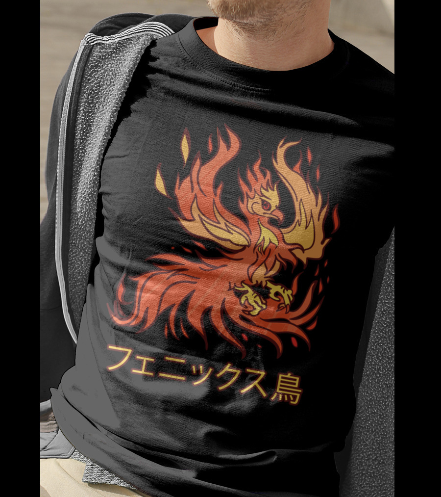 Rising Phoenix Fire Bird Japanese Aesthetic T-Shirt
