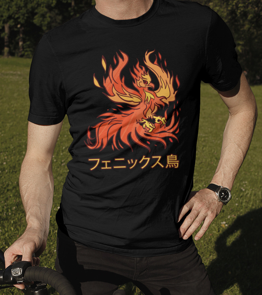 Rising Phoenix Fire Bird Japanese Aesthetic T-Shirt
