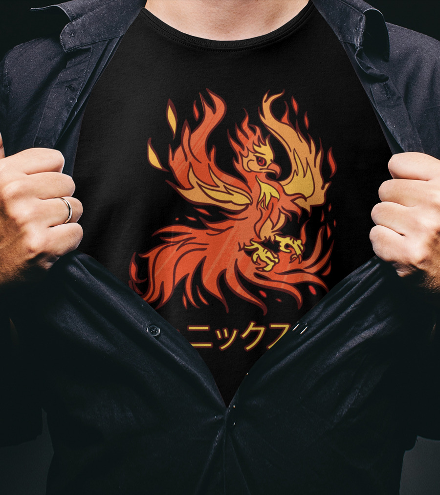 Rising Phoenix Fire Bird Japanese Aesthetic T-Shirt