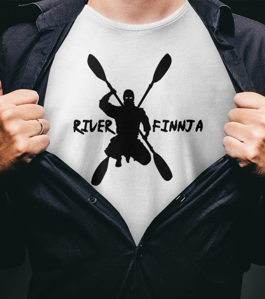 River Finnja Ninja Kayaking Rafting Paddle Adventure T-Shirt