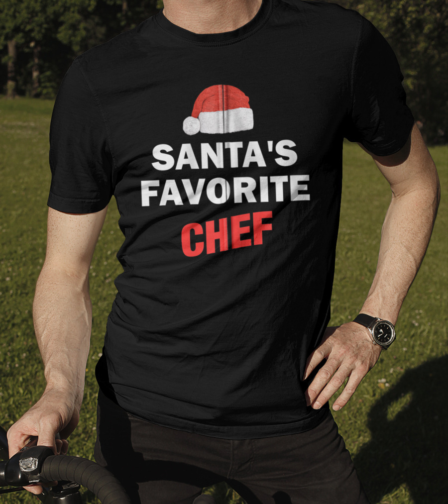 Santa's Favorite Chef Christmas Hat T-Shirt