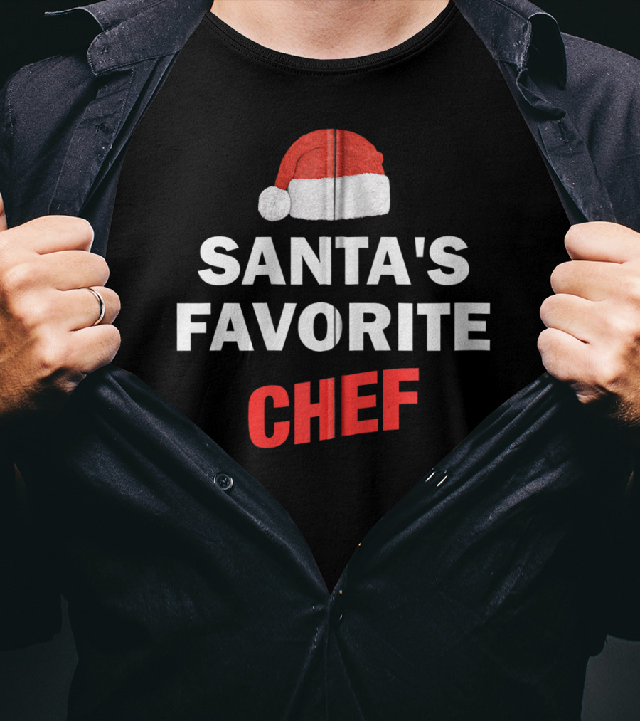 Santa's Favorite Chef Christmas Hat T-Shirt