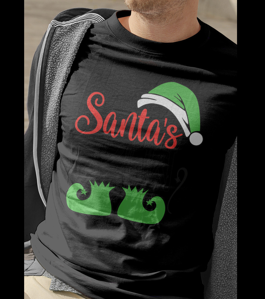 Santa's Crew Christmas Hat And Shoes T-Shirt