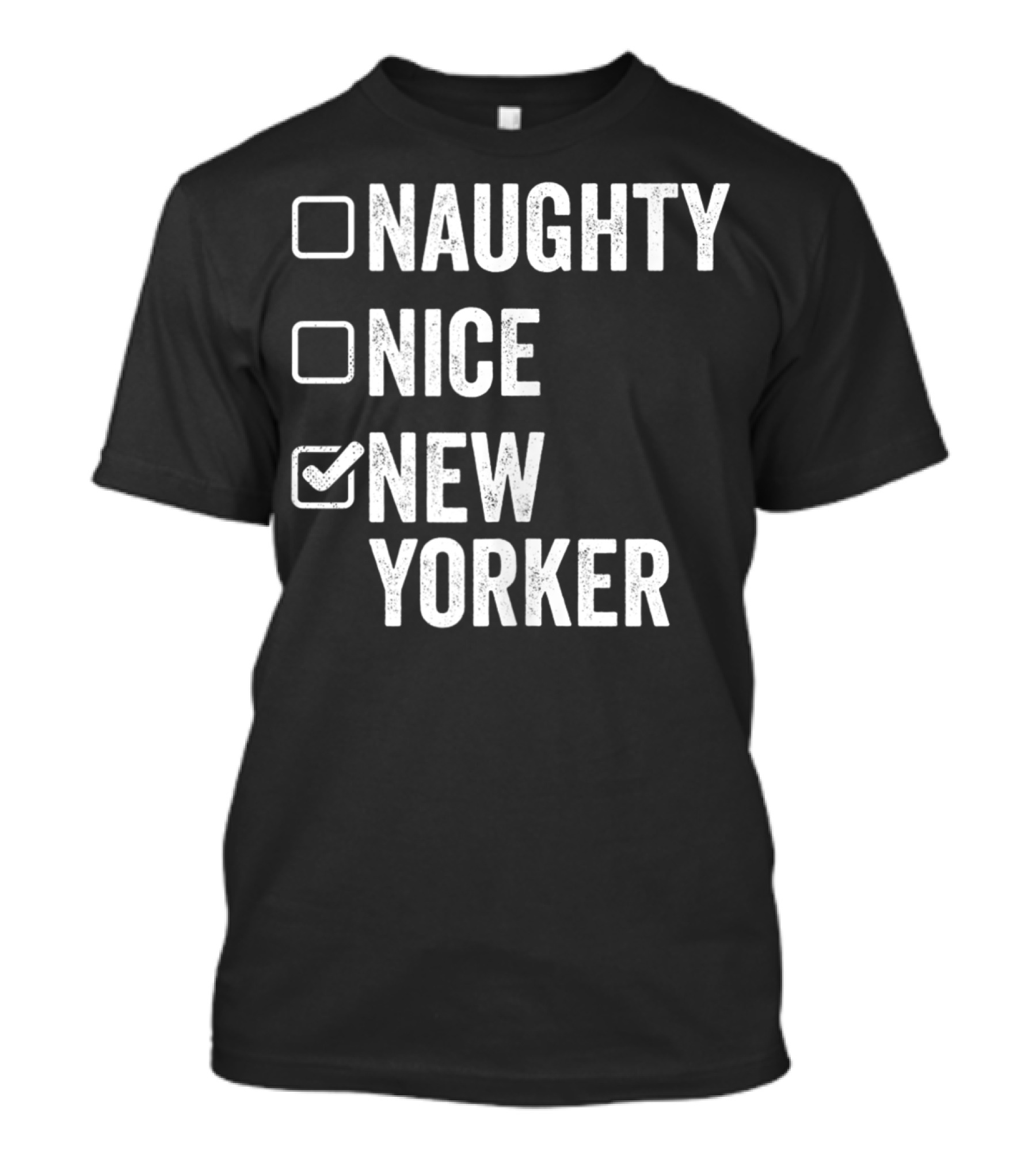 Santa's Naughty Nice New Yorker Checkbox Christmas List T-Shirt