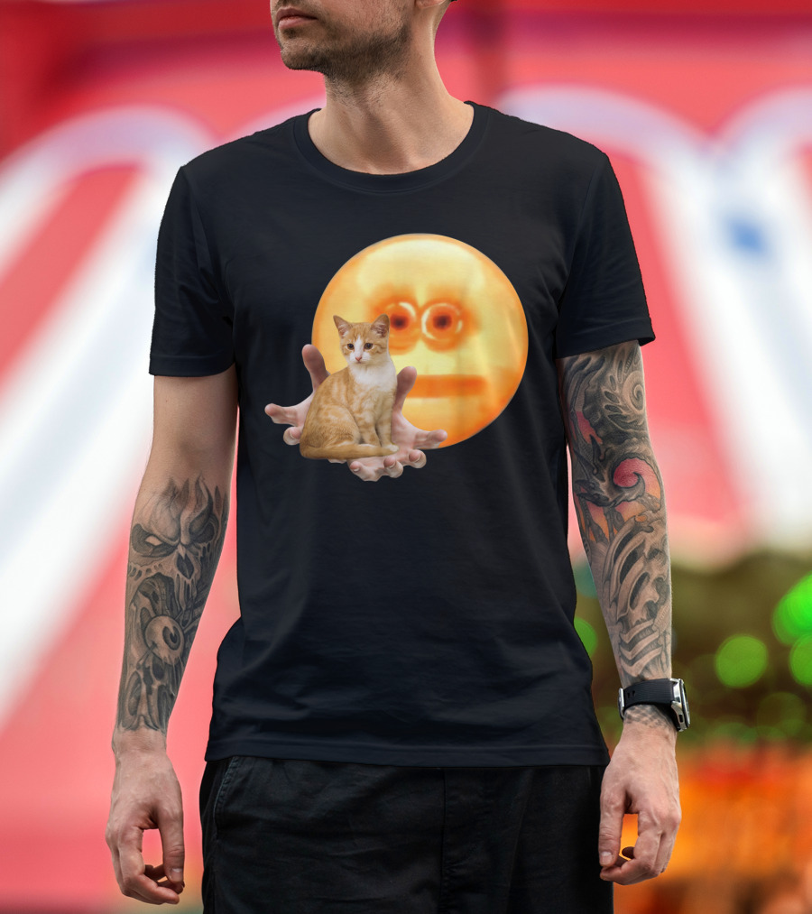 Screen Reaching Emoji Cat Meme Dank T-Shirt