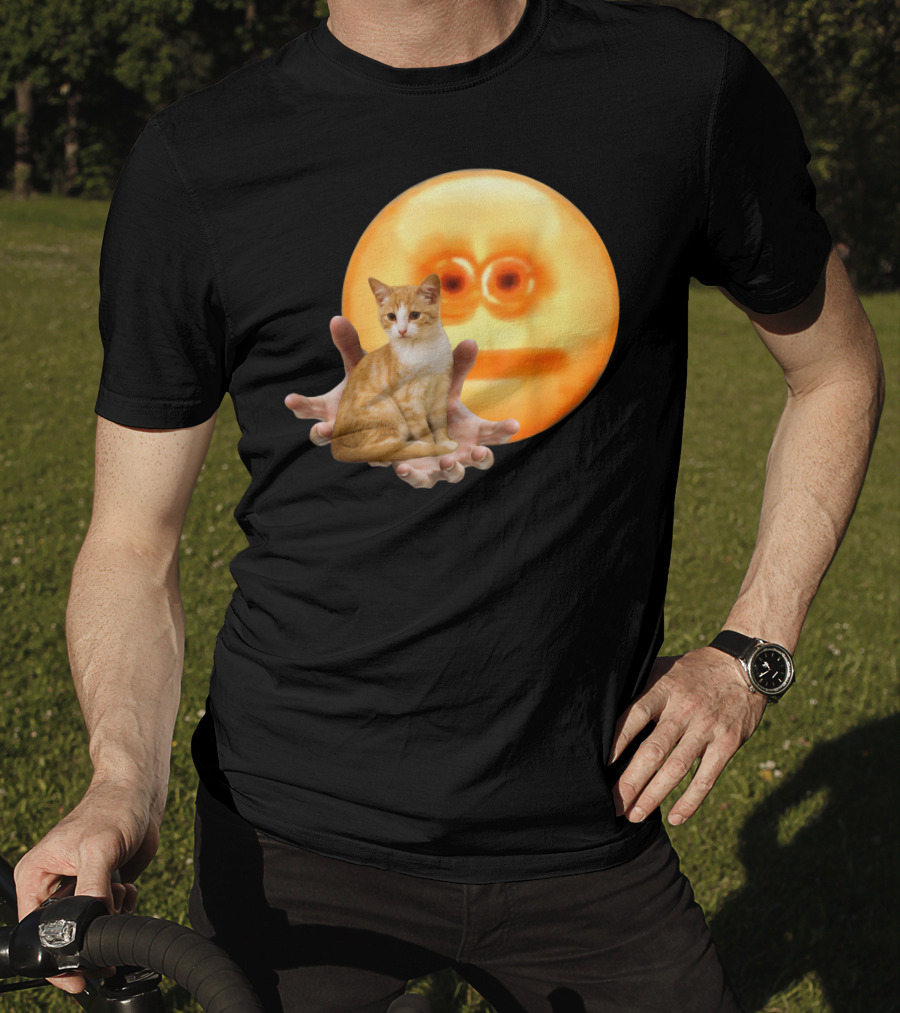 Screen Reaching Emoji Cat Meme Dank T-Shirt