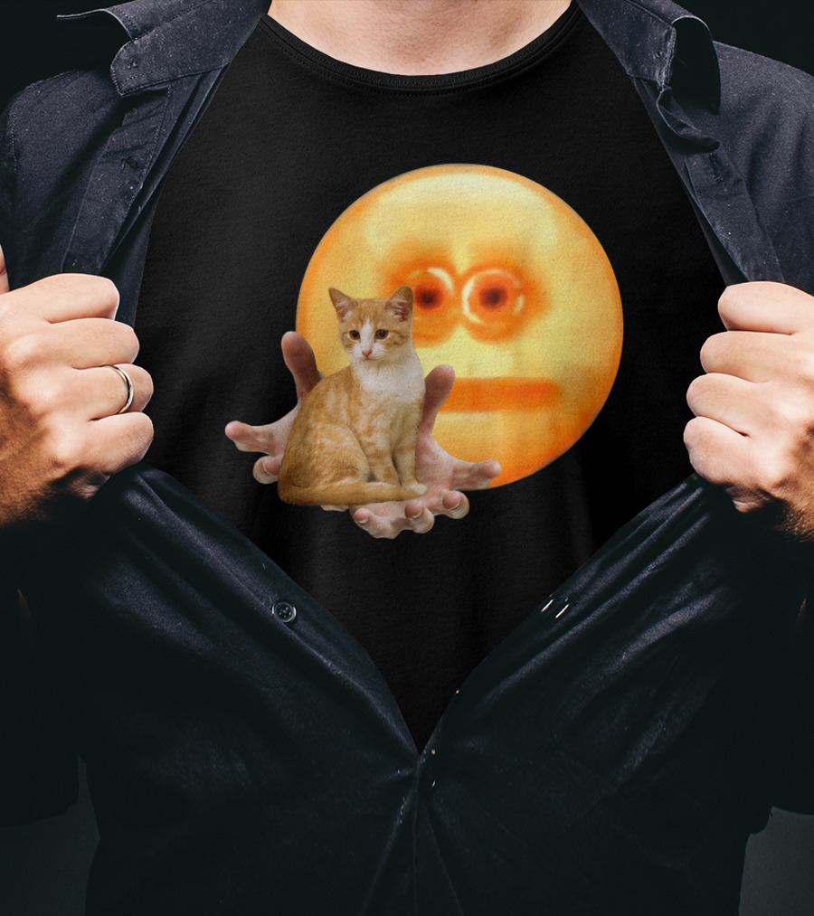 Screen Reaching Emoji Cat Meme Dank T-Shirt