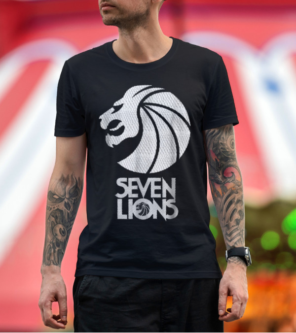 Premium T-Shirt: Seven Lions Iconic Logo Lion Head T-Shirt Seven Lions Iconic Logo Lion Head T-Shirt