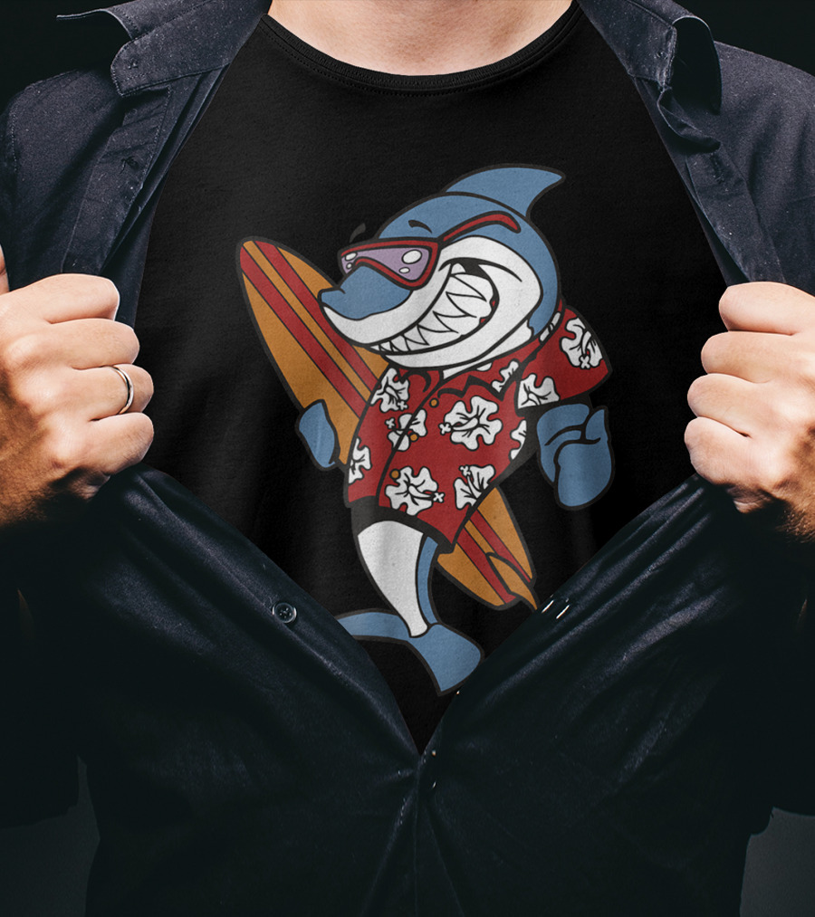 Shark Surf Hawaiian Surfing T-Shirt