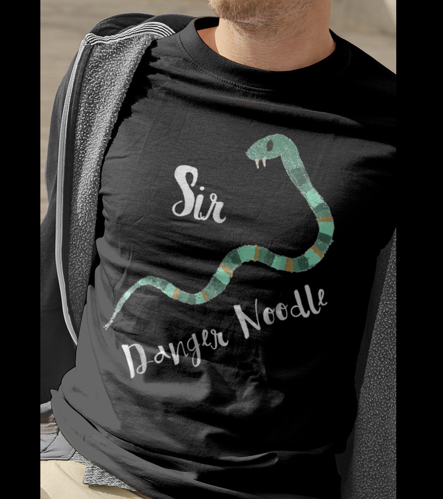 Sir Danger Noodle Snake Decor With Green Stripes T-Shirt