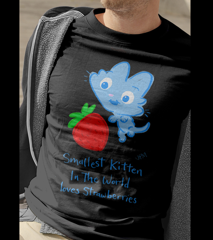 Smallest Kitten In The World Loves Strawberries T-Shirt
