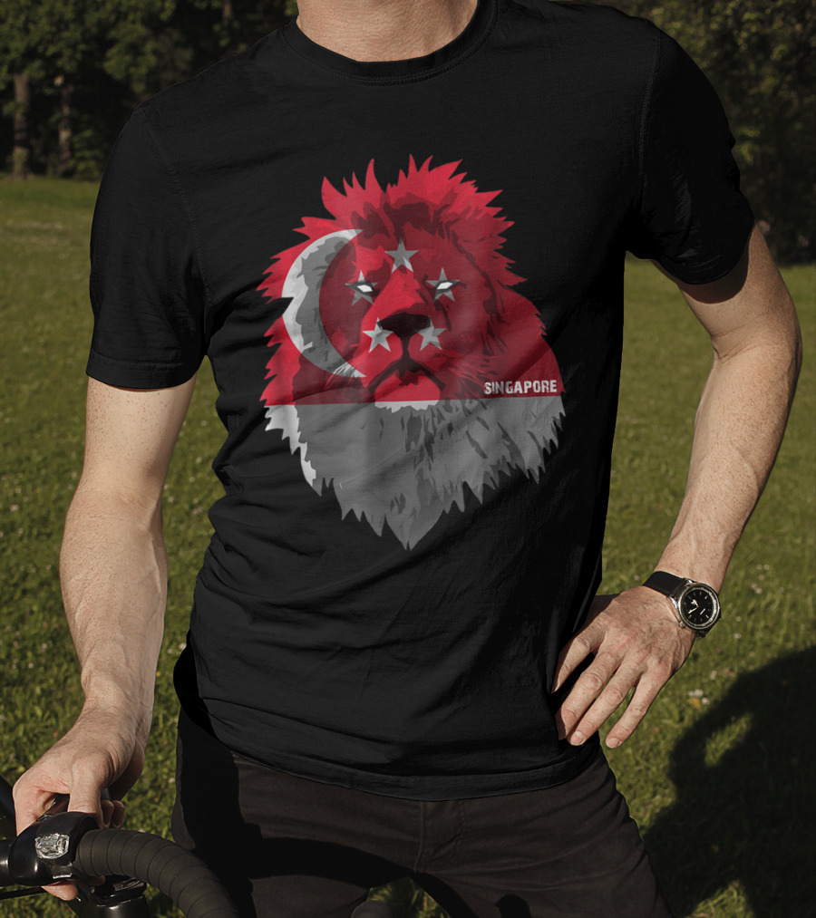 Singapore National Pride Lion Flag Soccer Team T-Shirt