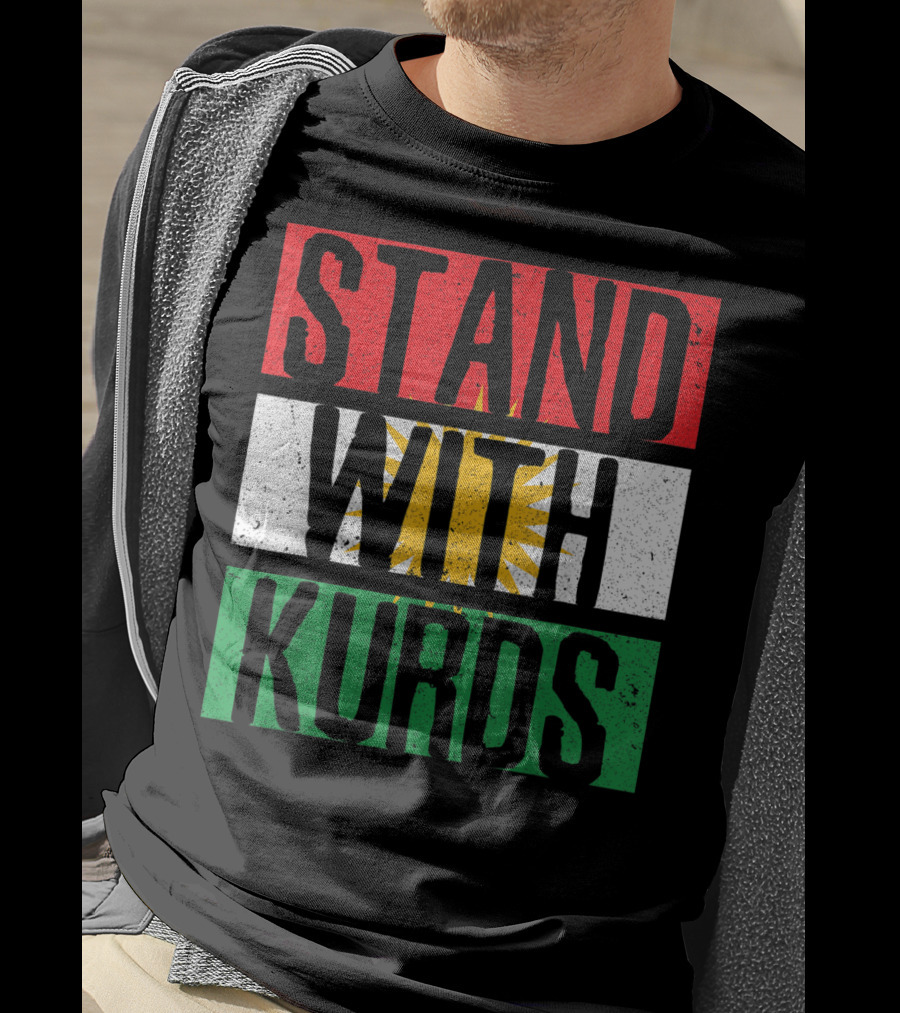 Stand With Kurds Free Kurdistan Kurdish Flag Colors T-Shirt