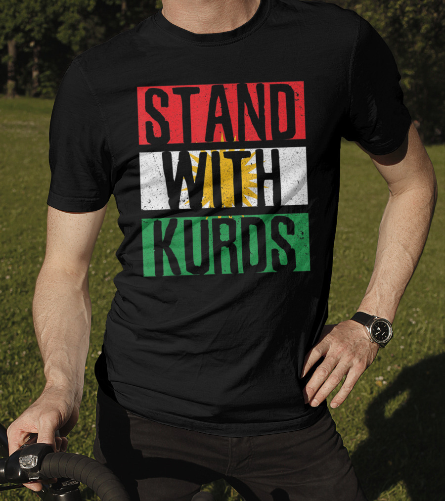 Stand With Kurds Free Kurdistan Kurdish Flag Colors T-Shirt