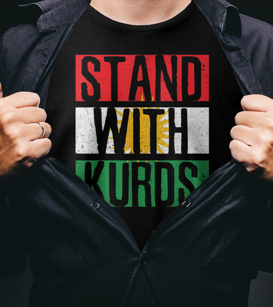 Stand With Kurds Free Kurdistan Kurdish Flag Colors T-Shirt