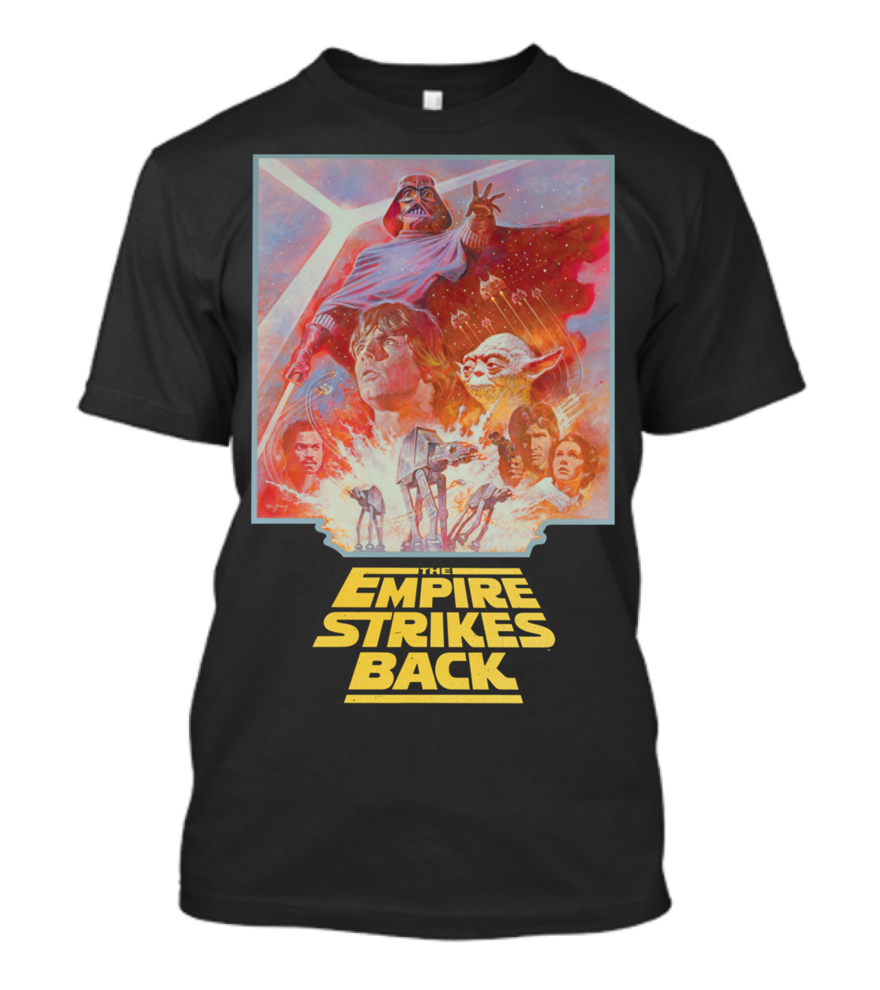 Star Wars The Empire Strikes Back Darth Vader Luke Skywalker Yoda AT-AT Walkers T-Shirt