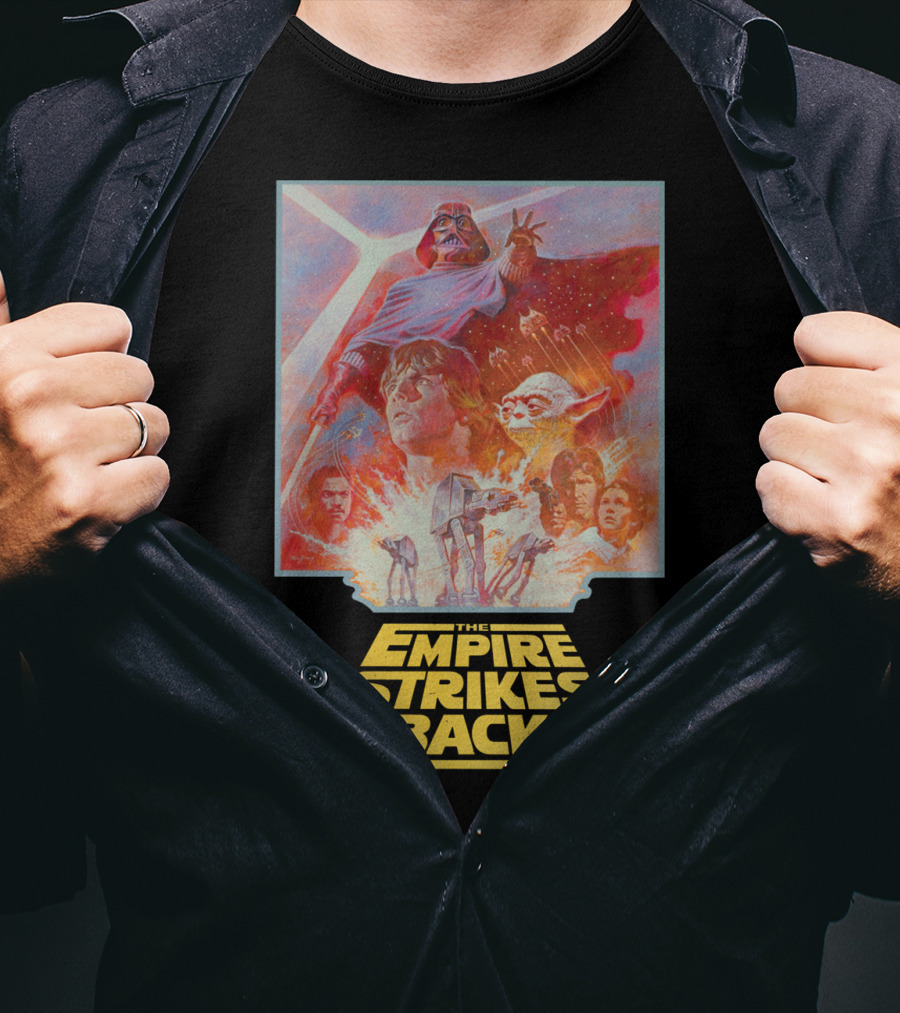 Star Wars The Empire Strikes Back Darth Vader Luke Skywalker Yoda AT-AT Walkers T-Shirt