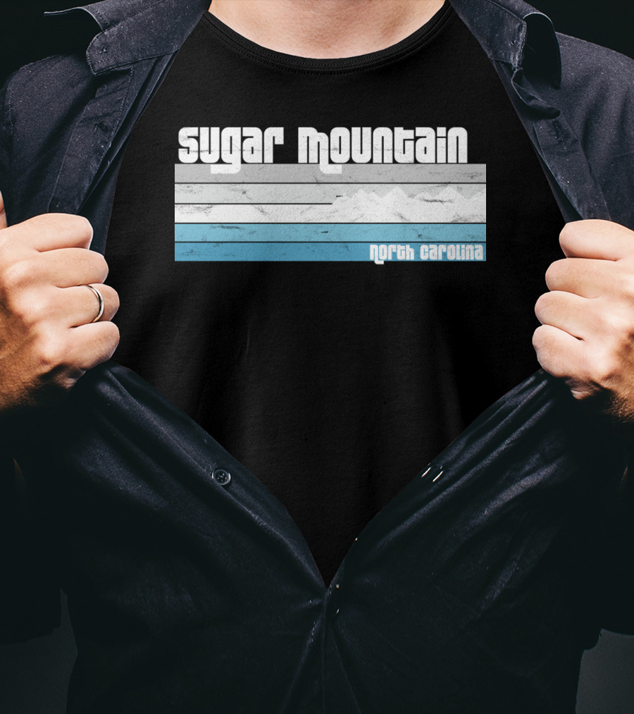 Sugar Mountain North Carolina Skiing Vintage Scenic T-Shirt